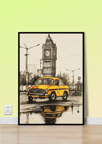 Big Ben & Yellow Taxi Wall Art