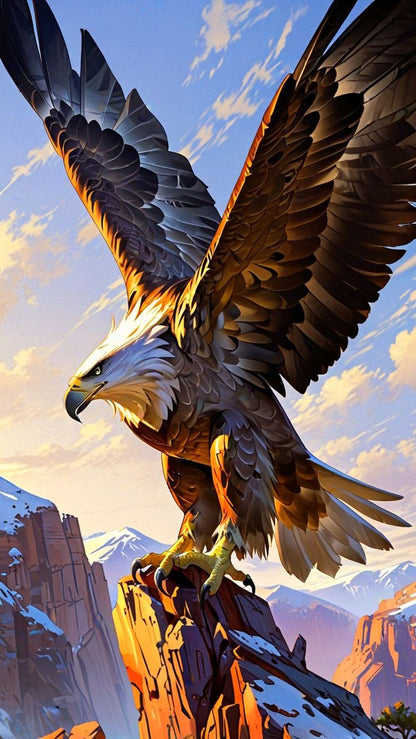 Golden Eagle on Cliff Poster Wall Art
