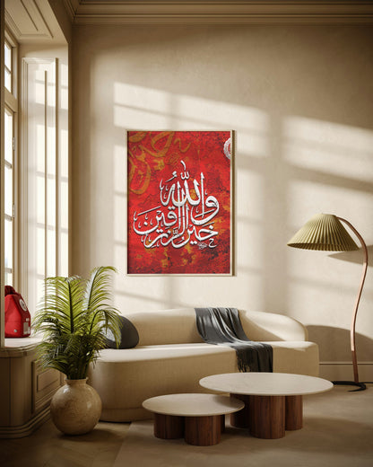 Wallah Khairul Raziqin Islamic Calligraphy Poster Wall Art