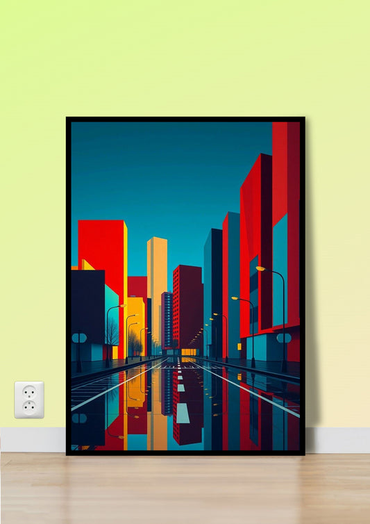 Colorful Cityscape Abstract Wall Art