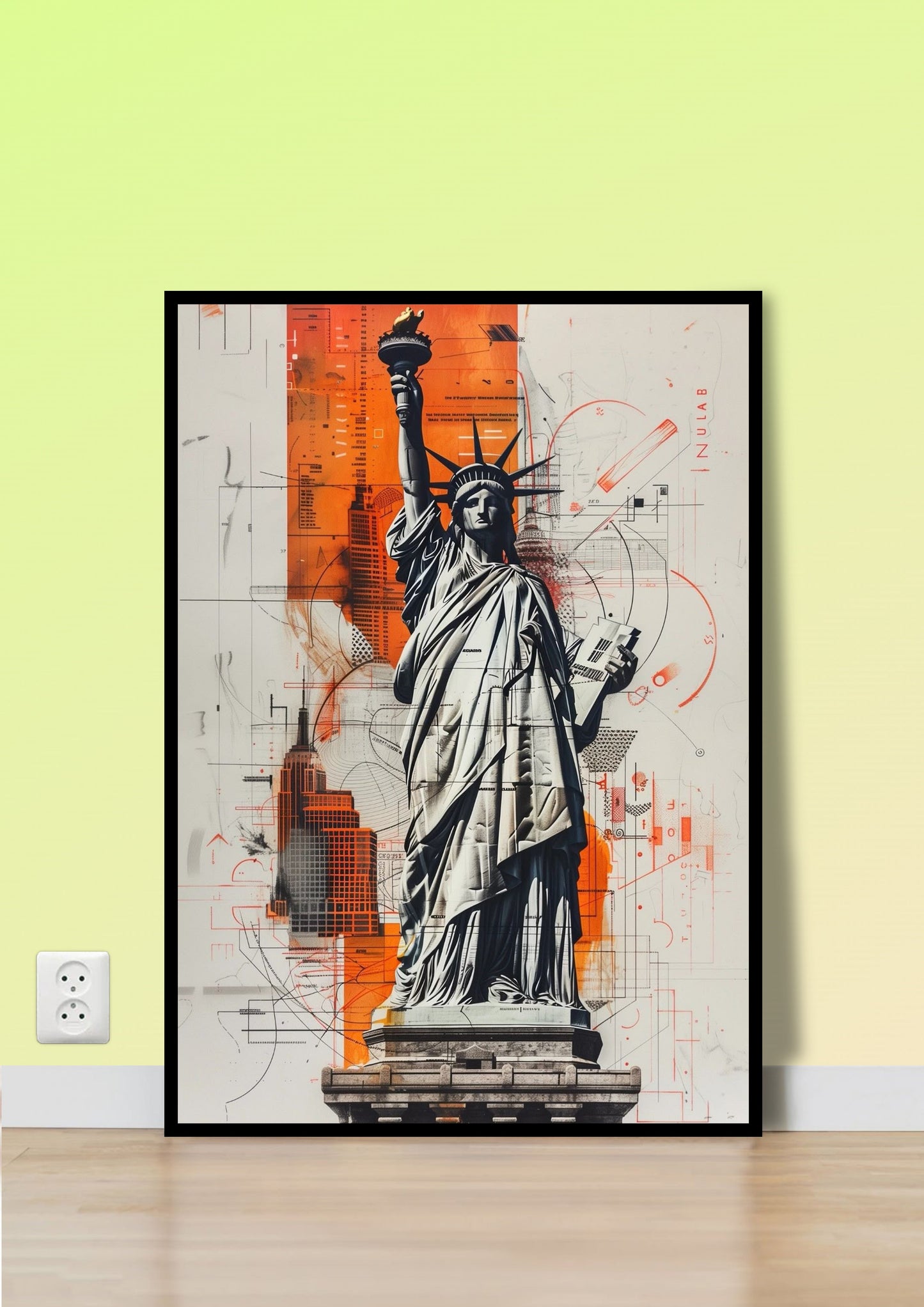 Abstract Statue of Liberty Wall Art
