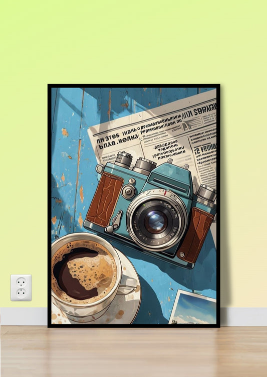 Retro Camera & Coffee Wall Art
