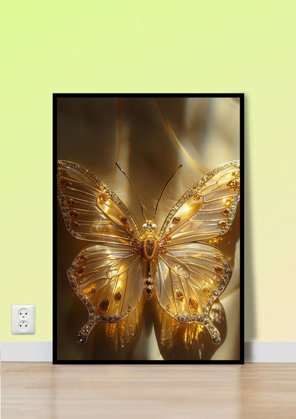 Ornate Golden Butterfly Wall Art
