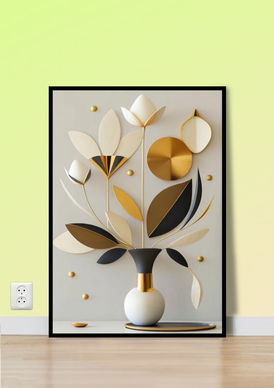 Modern Paper Cutout Floral Wall Art
