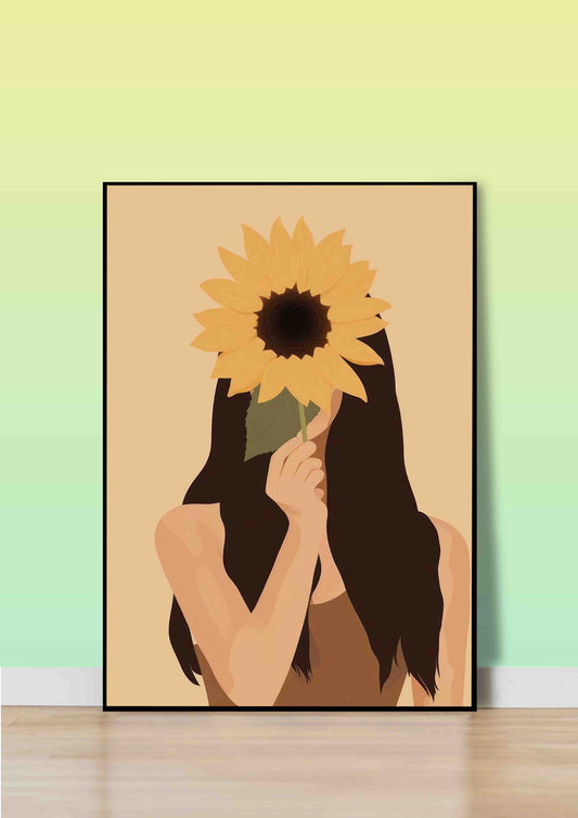 Sunflower Girl Wall Art