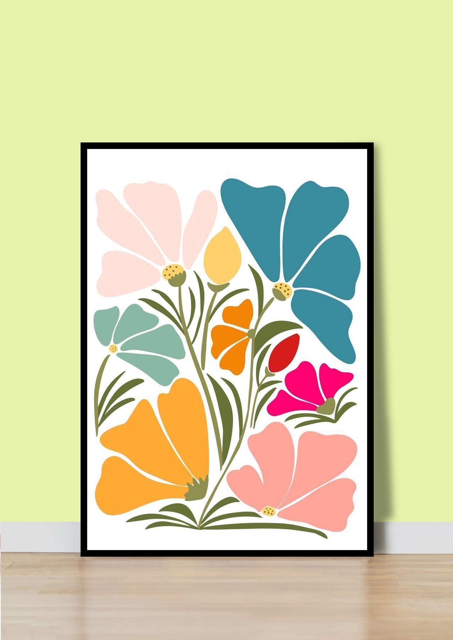Boho Bright Floral Poster Wall Art