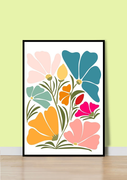 Boho Bright Floral Poster Wall Art