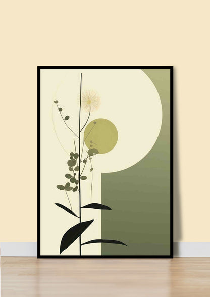Ochre & Sage Mid-Century Botanical Poster Wall Art