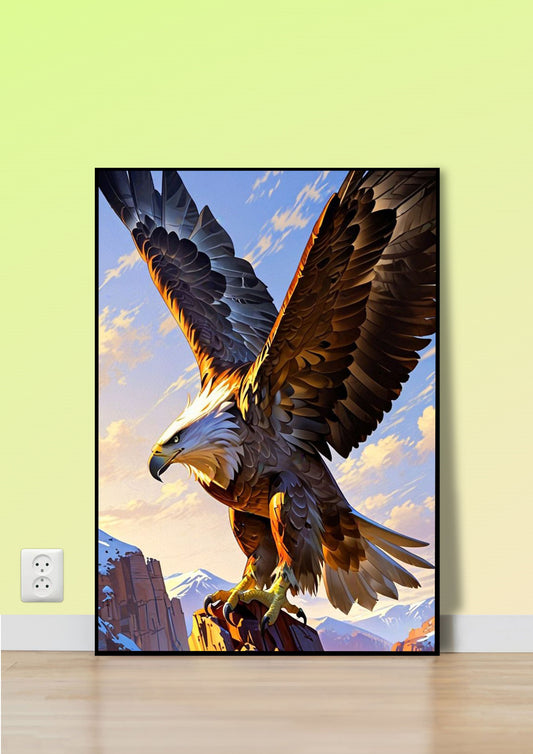Golden Eagle on Cliff Poster Wall Art