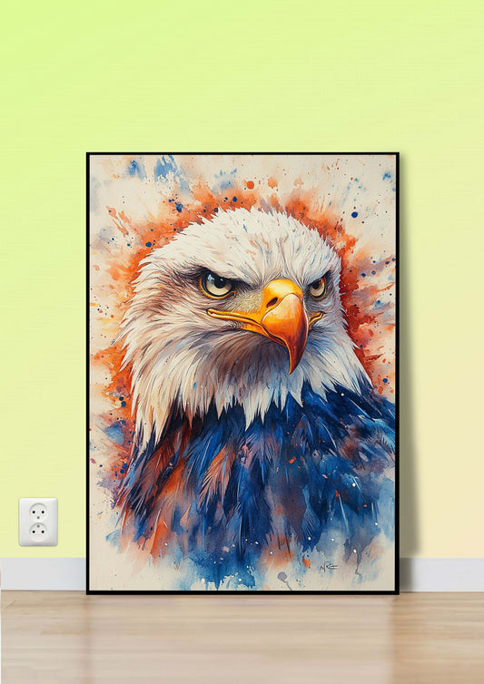 Bald Eagle Watercolor Poster Wall Art