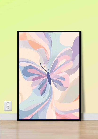 Watercolor Butterfly Swirl Poster Wall Art