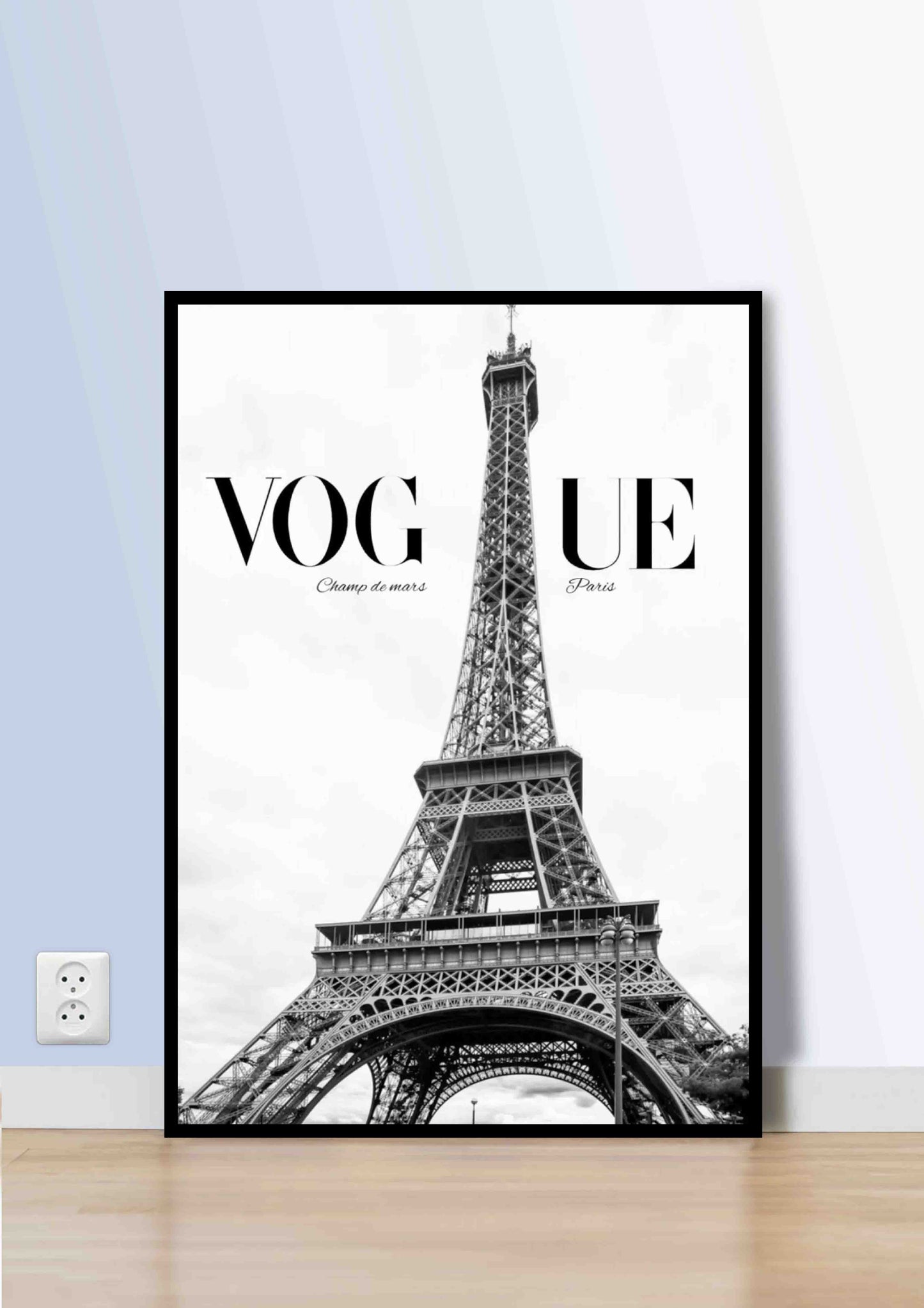 Black & White Eiffel Tower Vogue Poster Wall Art