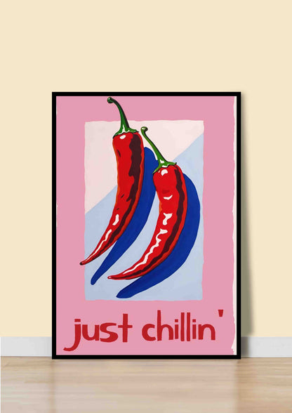 Pink & Red Chili Peppers Wall Art