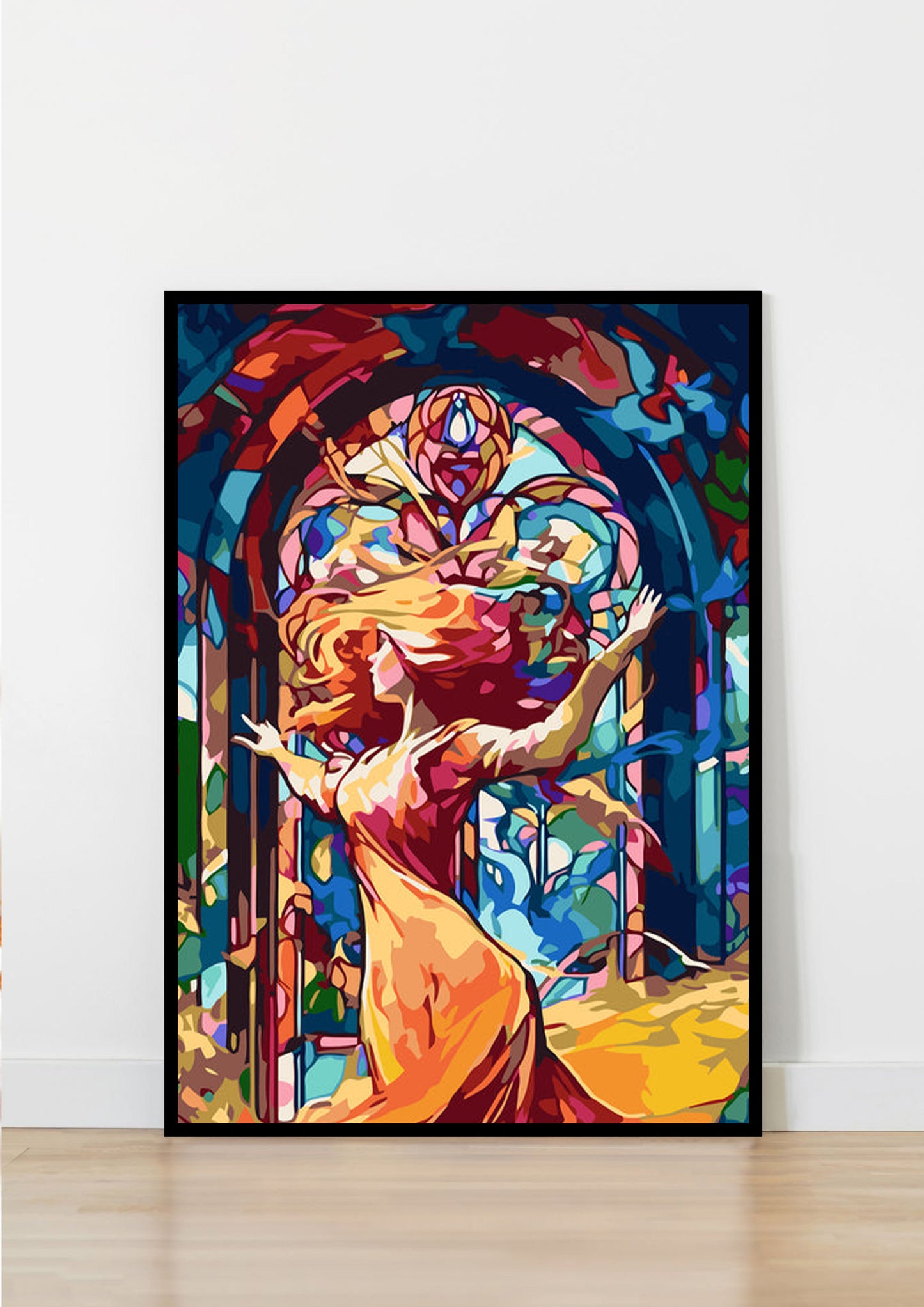 Stained Glass Freedom Abstract Poster Wall Art