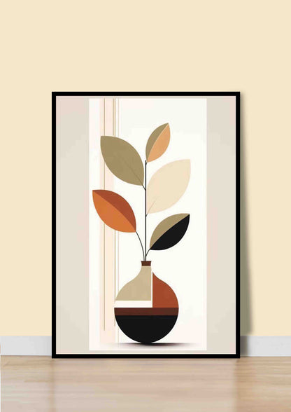 Autumnal Abstract Botanical Poster Wall Art