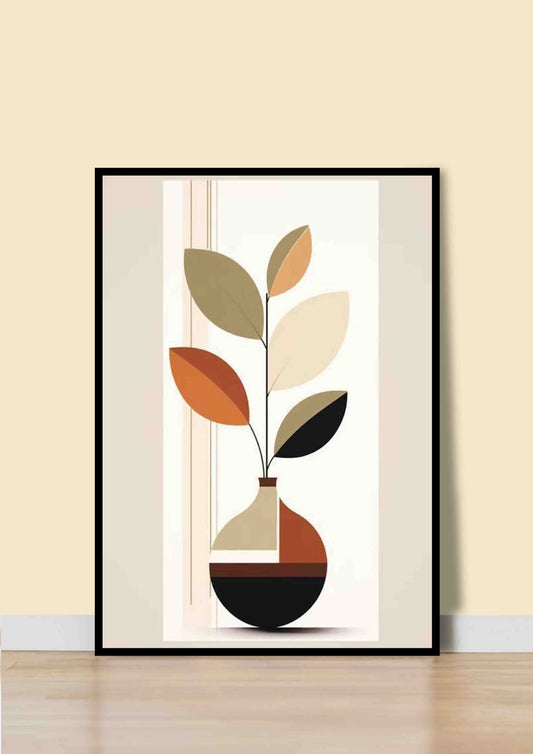 Autumnal Abstract Botanical Poster Wall Art