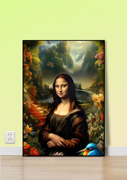 Mona Lisa in the Garden Poster Wall Art