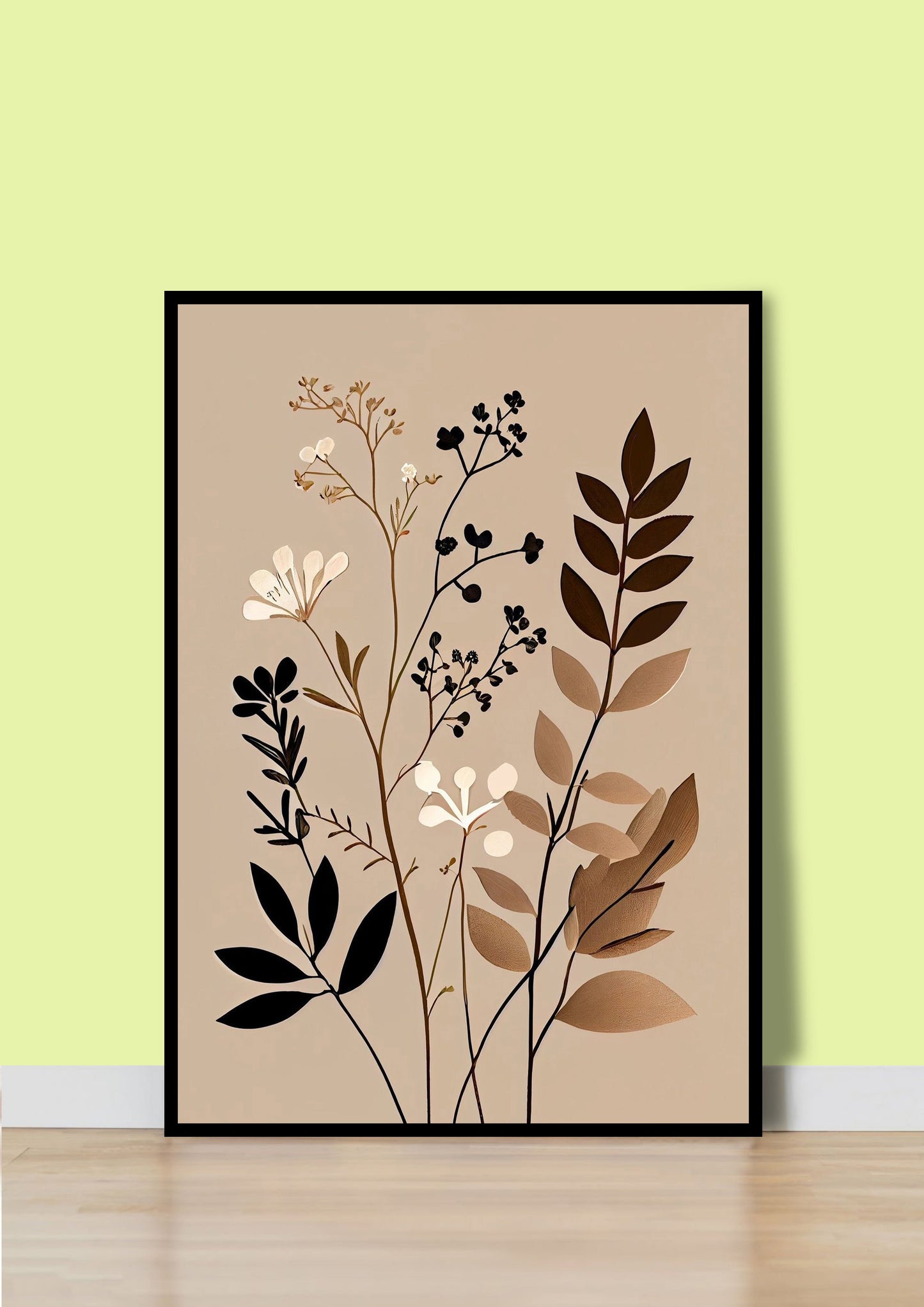 Boho Earth Tones Wildflowers Poster Wall Art