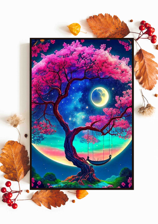 Vibrant Dreamscape Tree Poster Wall Art