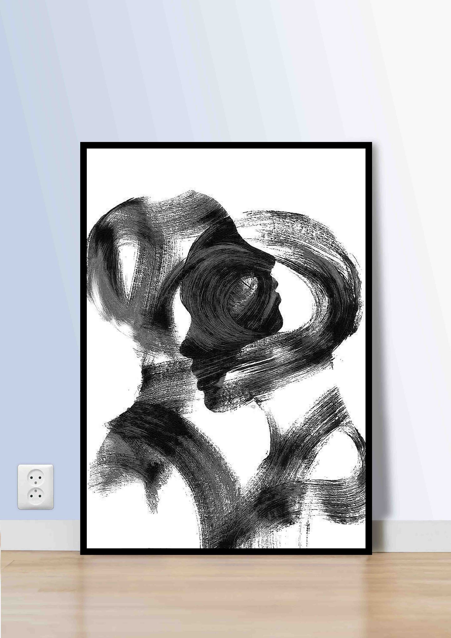 Black & White Abstract Silhouettes Poster Wall Art