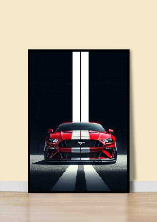 Red Mustang GT Stripe Wall Art