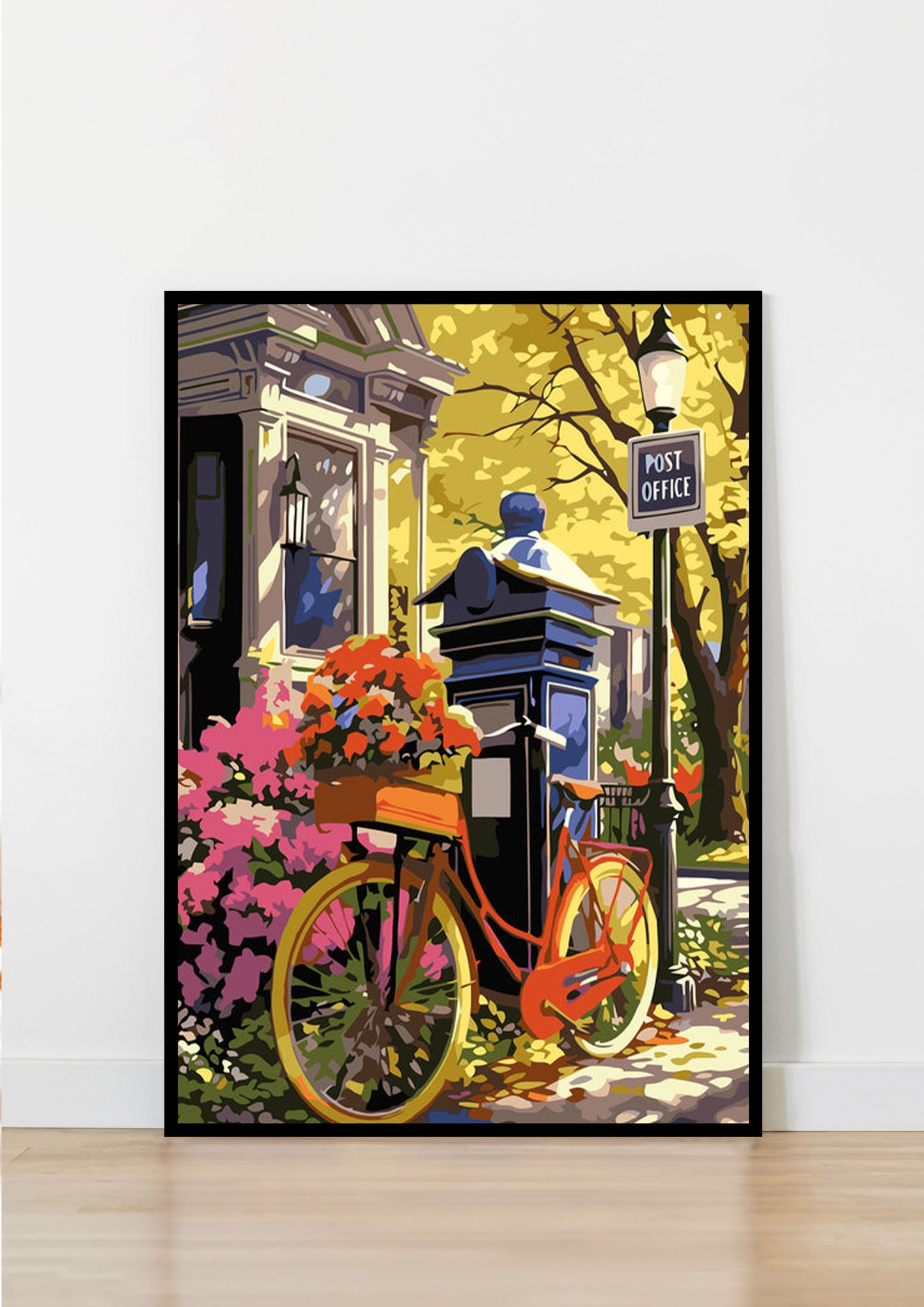 Colorful City Bicycle Poster Wall Art