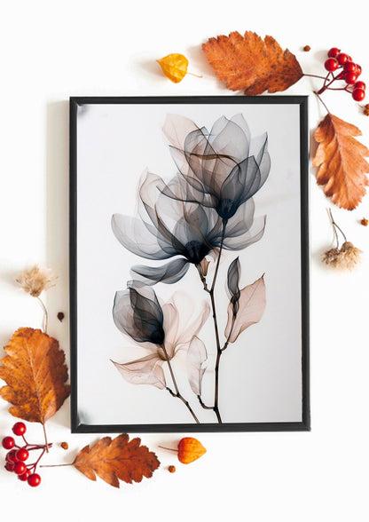 Terracotta & Sage Autumn Floral Poster Wall Art