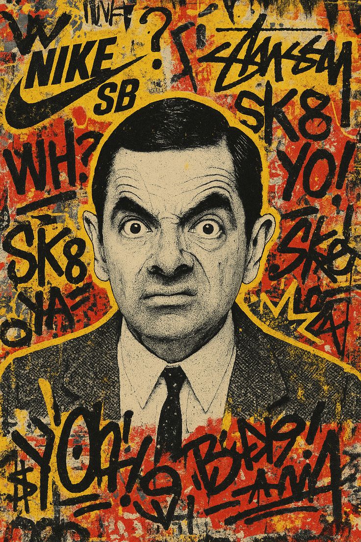 Mr Bean Graffiti Poster Wall Art