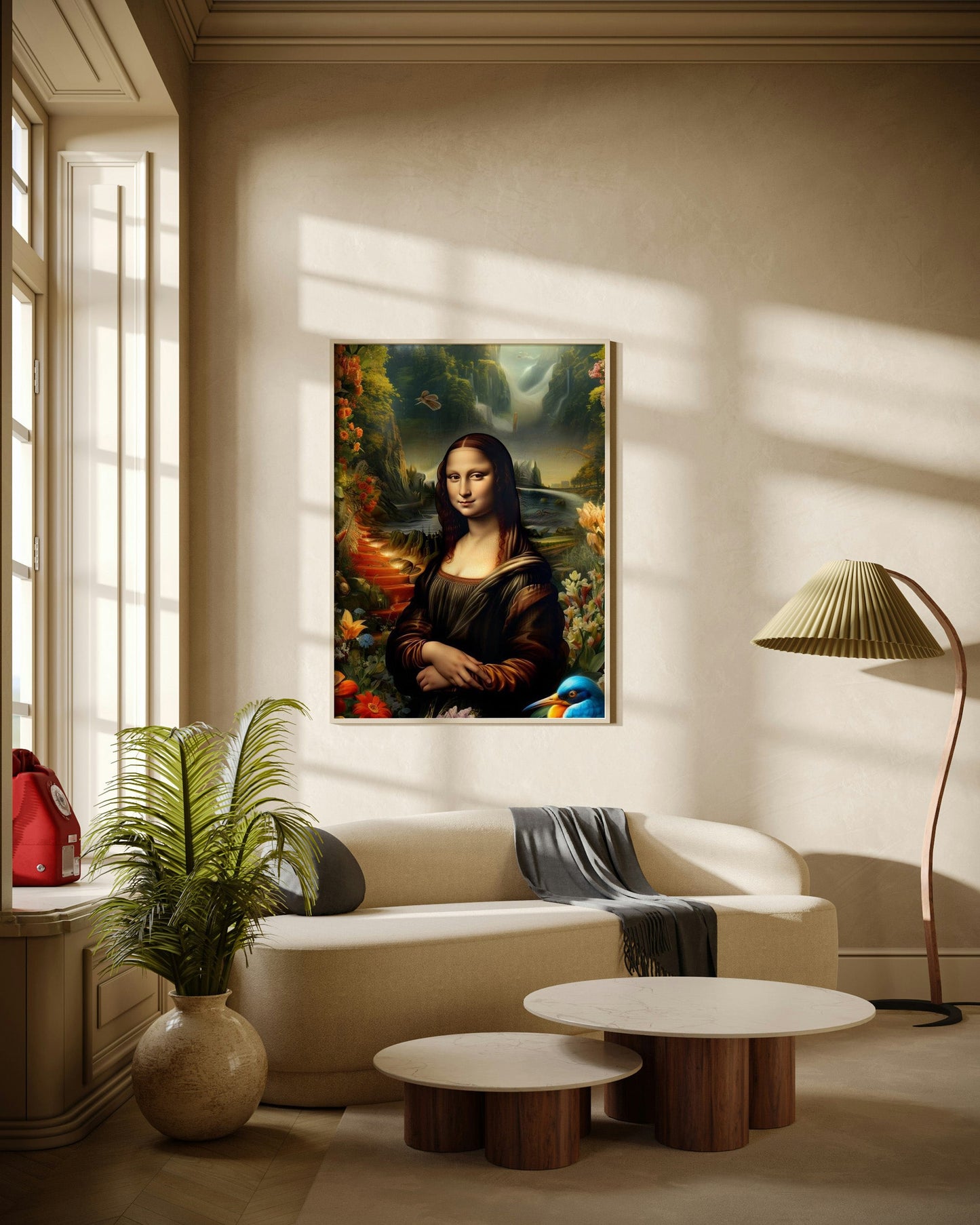 Mona Lisa in the Garden Poster Wall Art