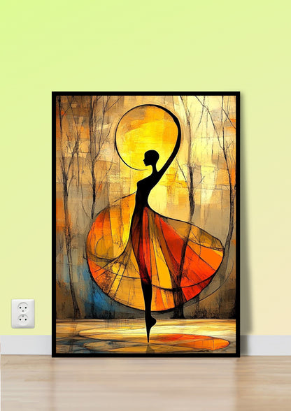 Abstract Ballerina Silhouette Wall Art