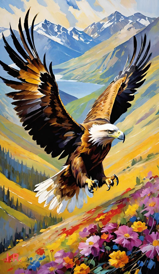 Mountain Eagle Abstract Poster Wall Art