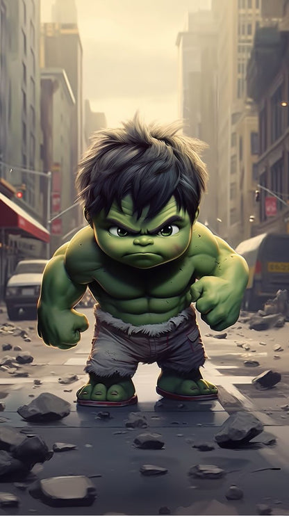 Adorable Chibi Hulk Poster Wall Art