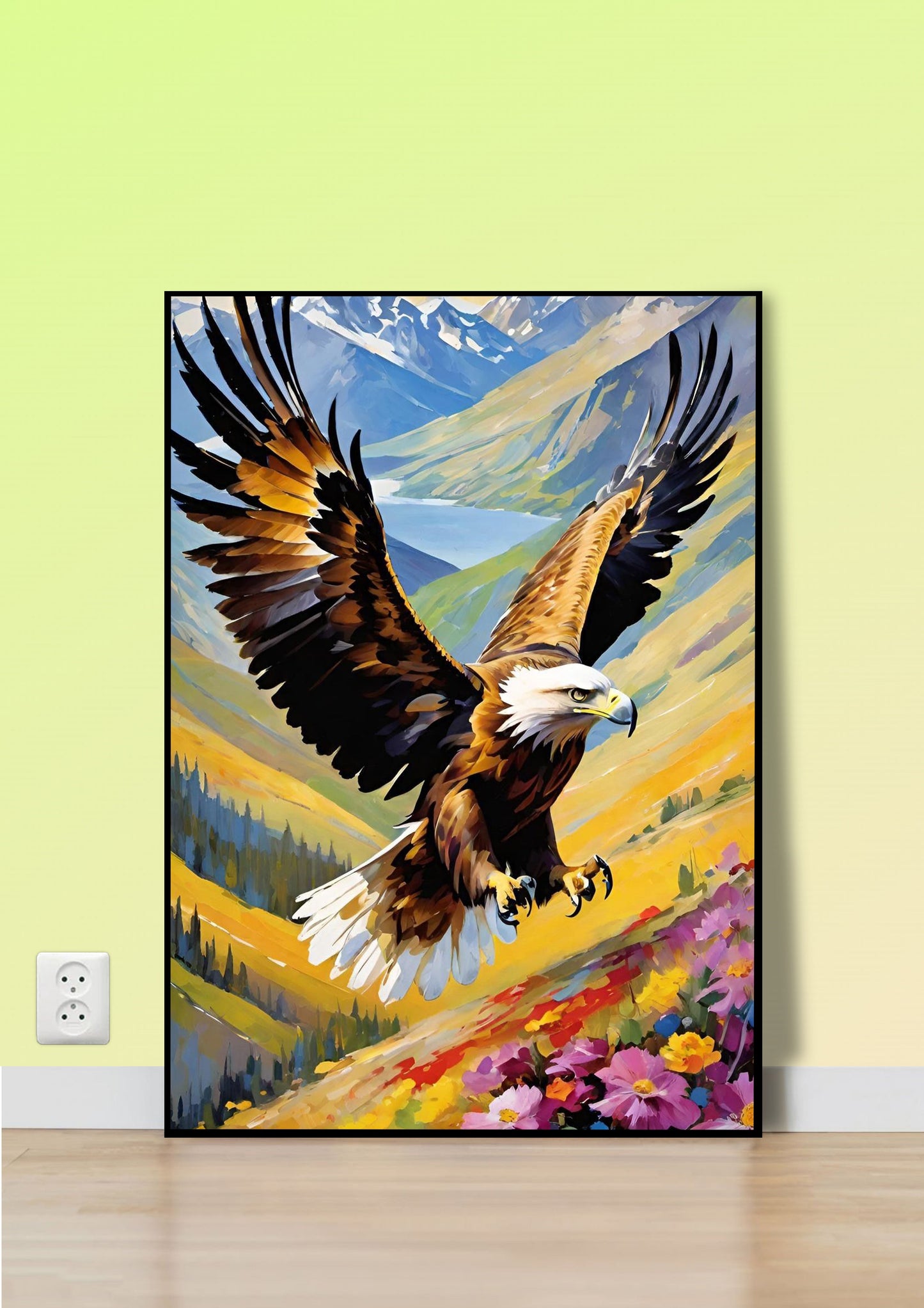 Mountain Eagle Abstract Poster Wall Art