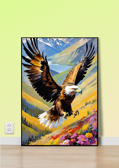 Mountain Eagle Abstract Poster Wall Art