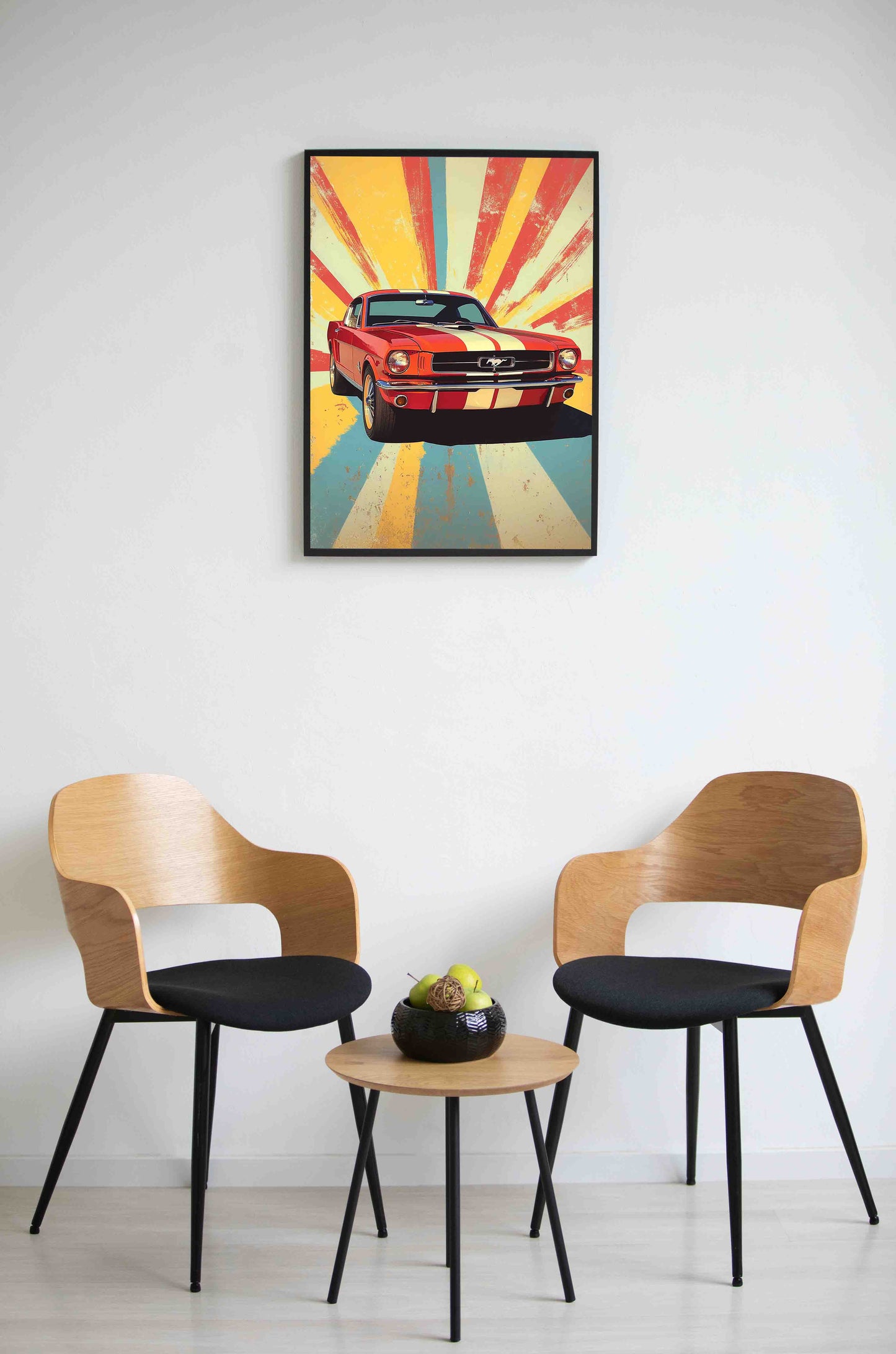 Vintage Red Mustang Wall Art