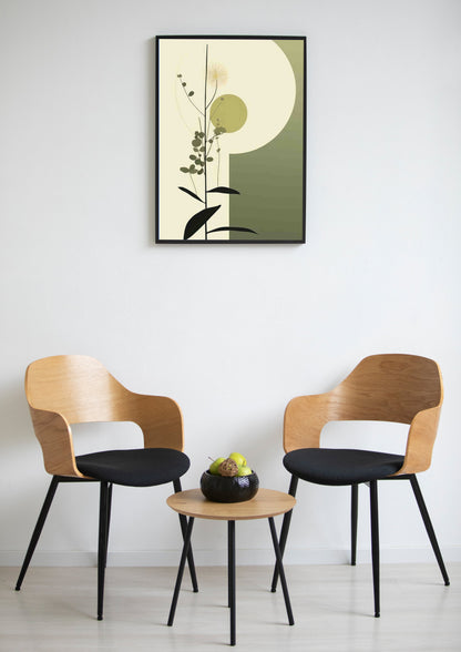Ochre & Sage Mid-Century Botanical Poster Wall Art