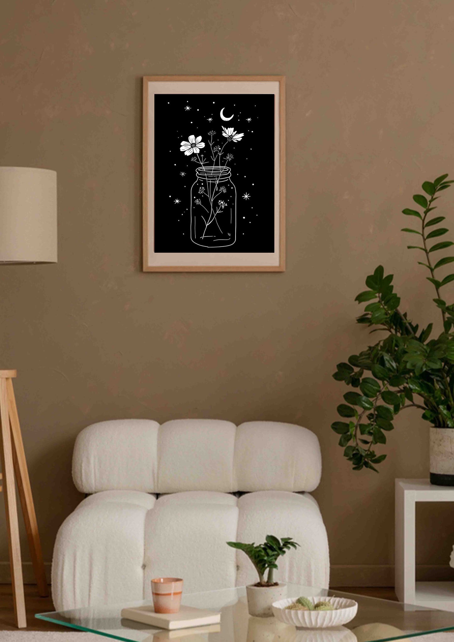 Starlight Flowers Jar Poster Wall Art