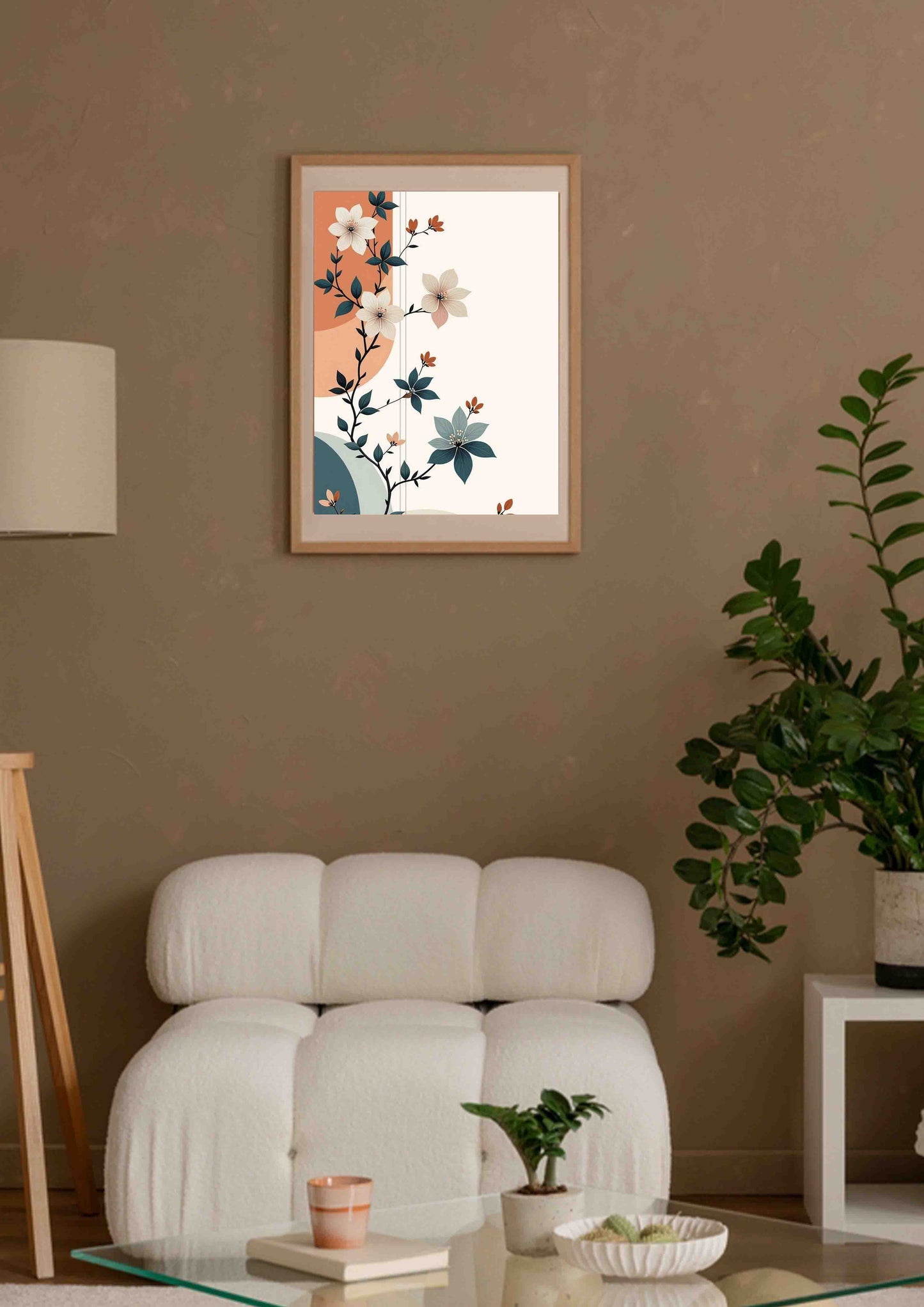 Terracotta & Sage Autumn Floral Poster Wall Art