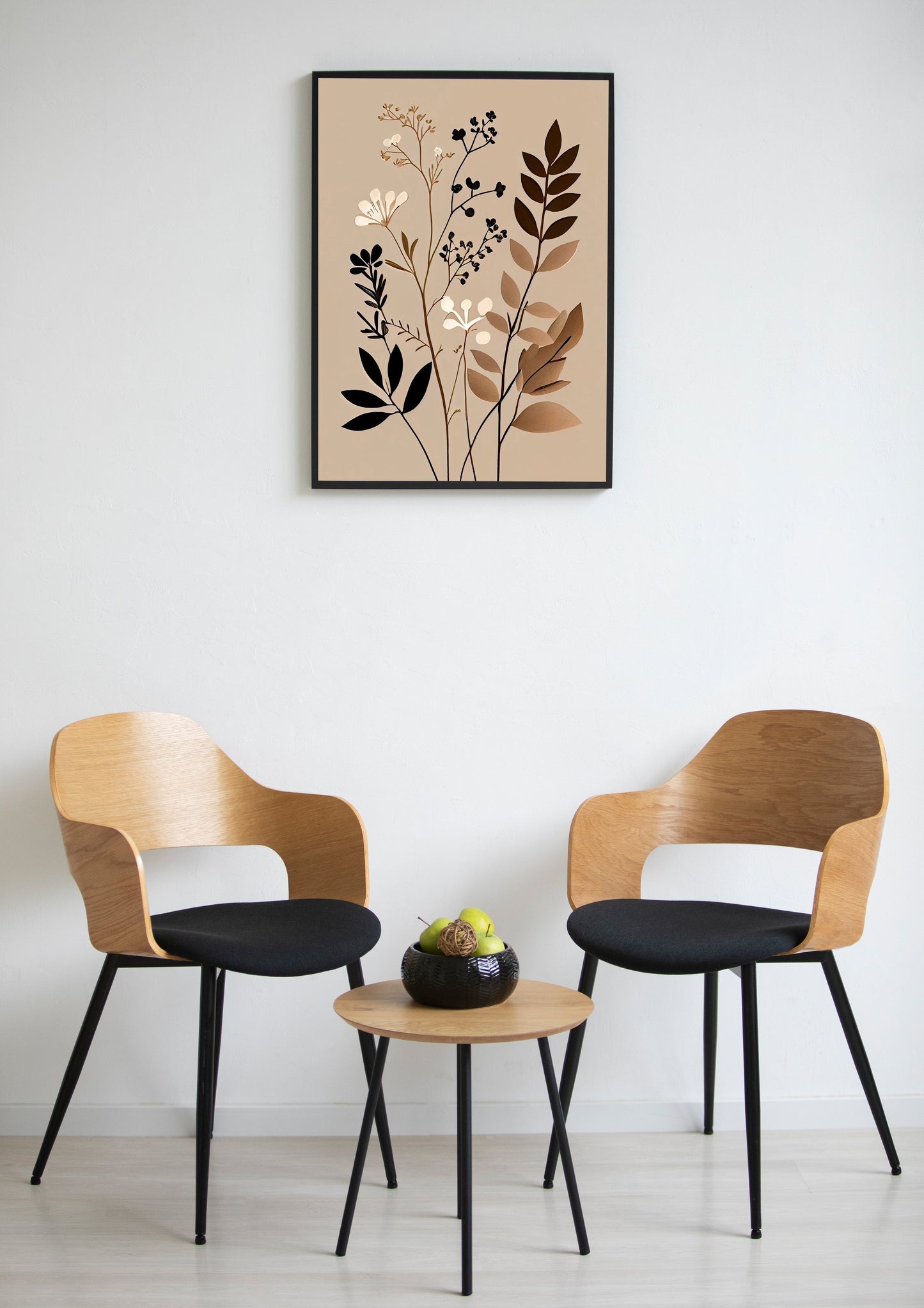 Boho Earth Tones Wildflowers Poster Wall Art