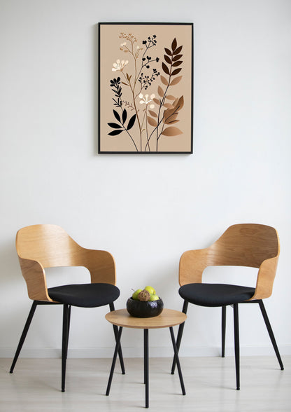 Boho Earth Tones Wildflowers Poster Wall Art