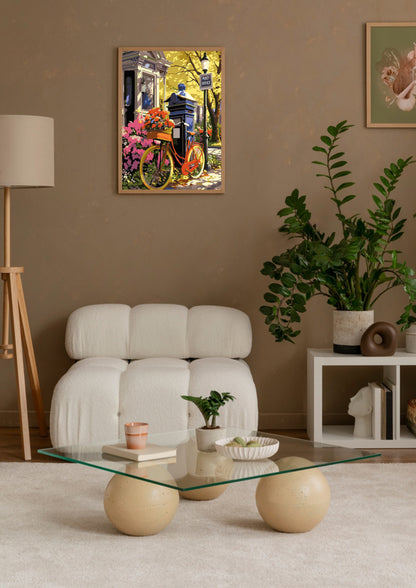 Colorful City Bicycle Poster Wall Art