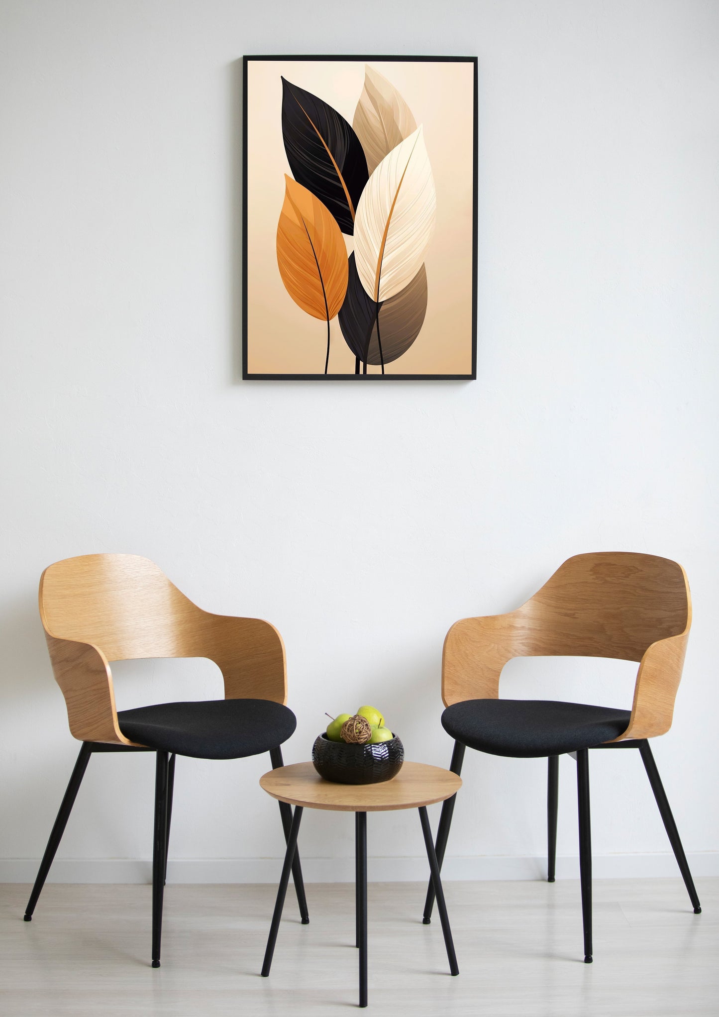 Abstract Brown Leaves Poster Wall Art