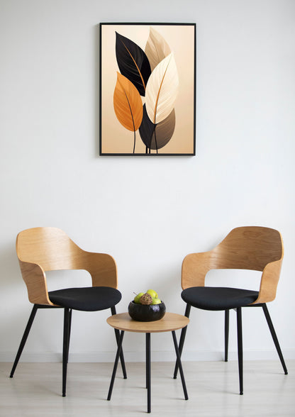 Abstract Brown Leaves Poster Wall Art