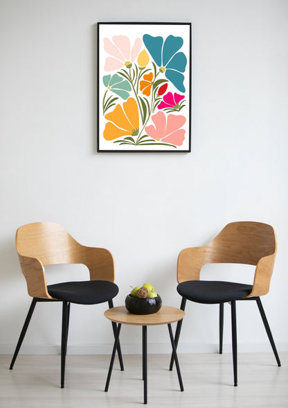 Boho Bright Floral Poster Wall Art