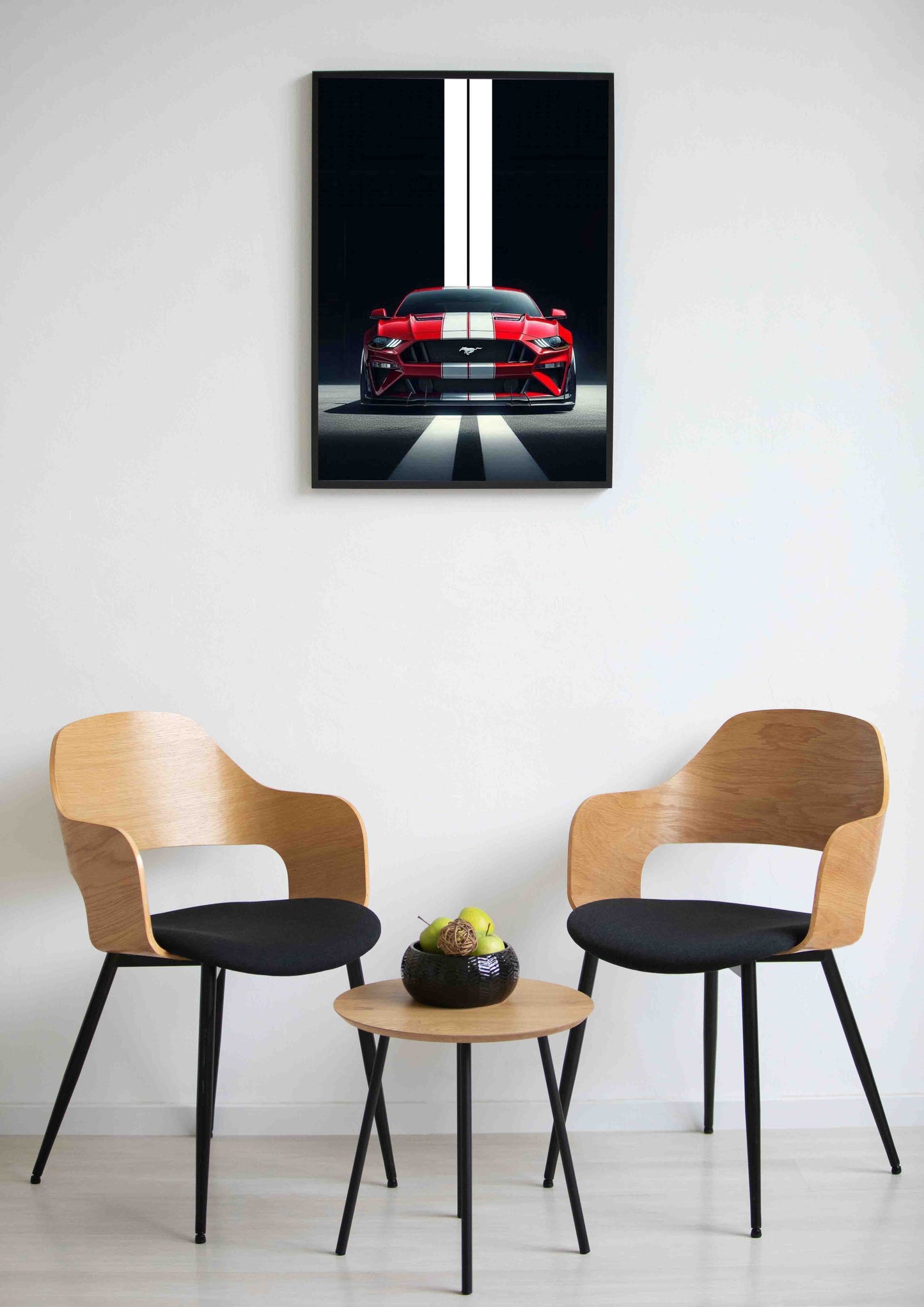 Red Mustang GT Stripe Wall Art