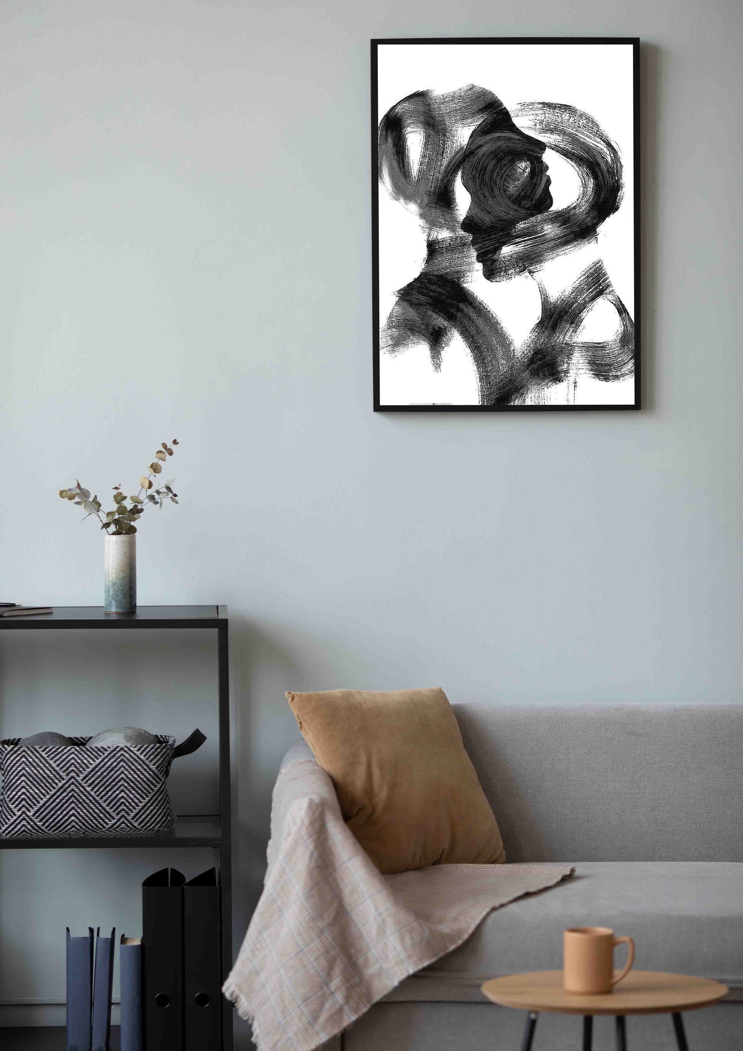 Black & White Abstract Silhouettes Poster Wall Art