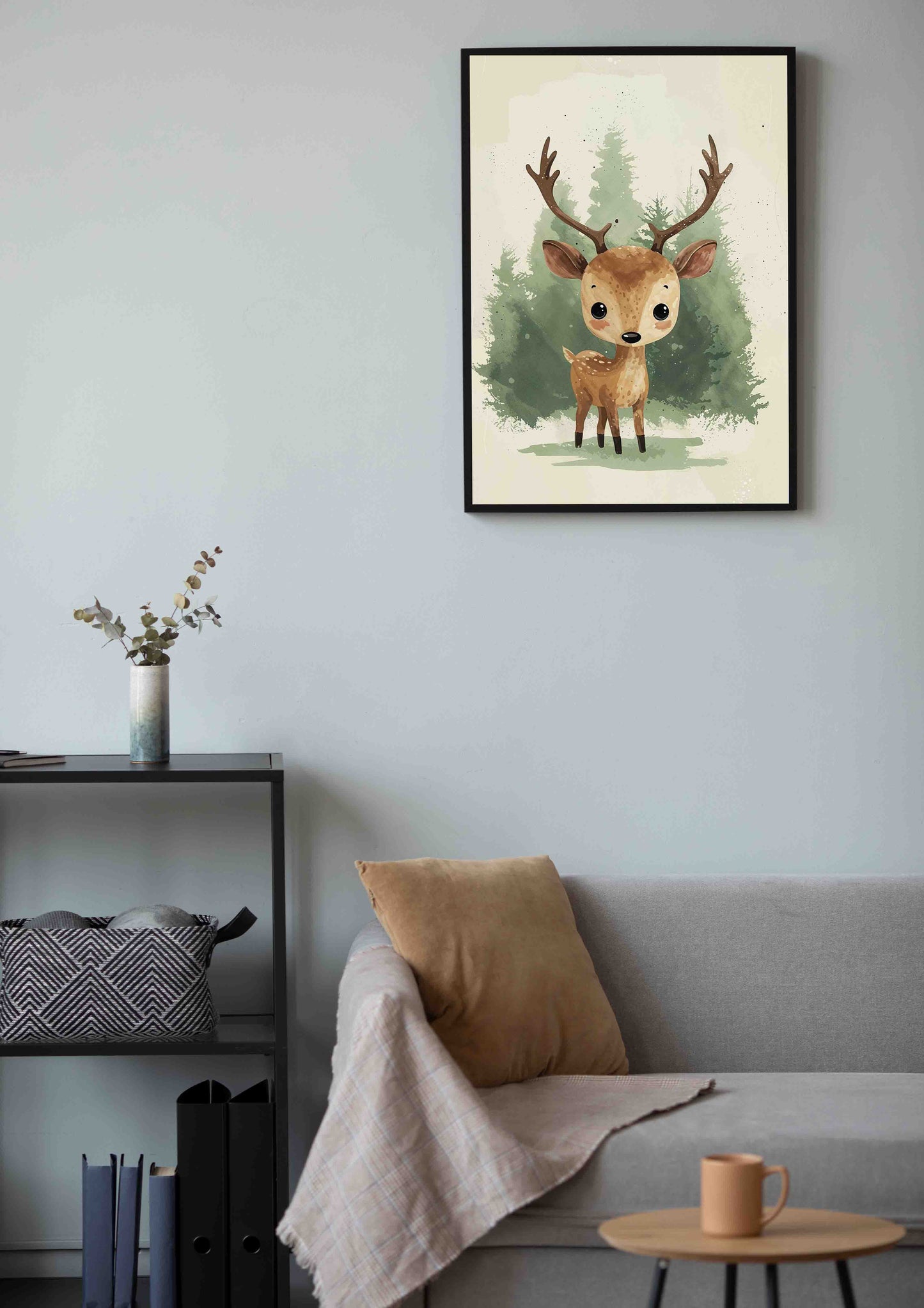 Cute Woodland Deer Poster Wall Art