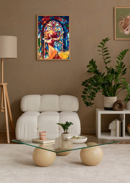 Stained Glass Freedom Abstract Poster Wall Art