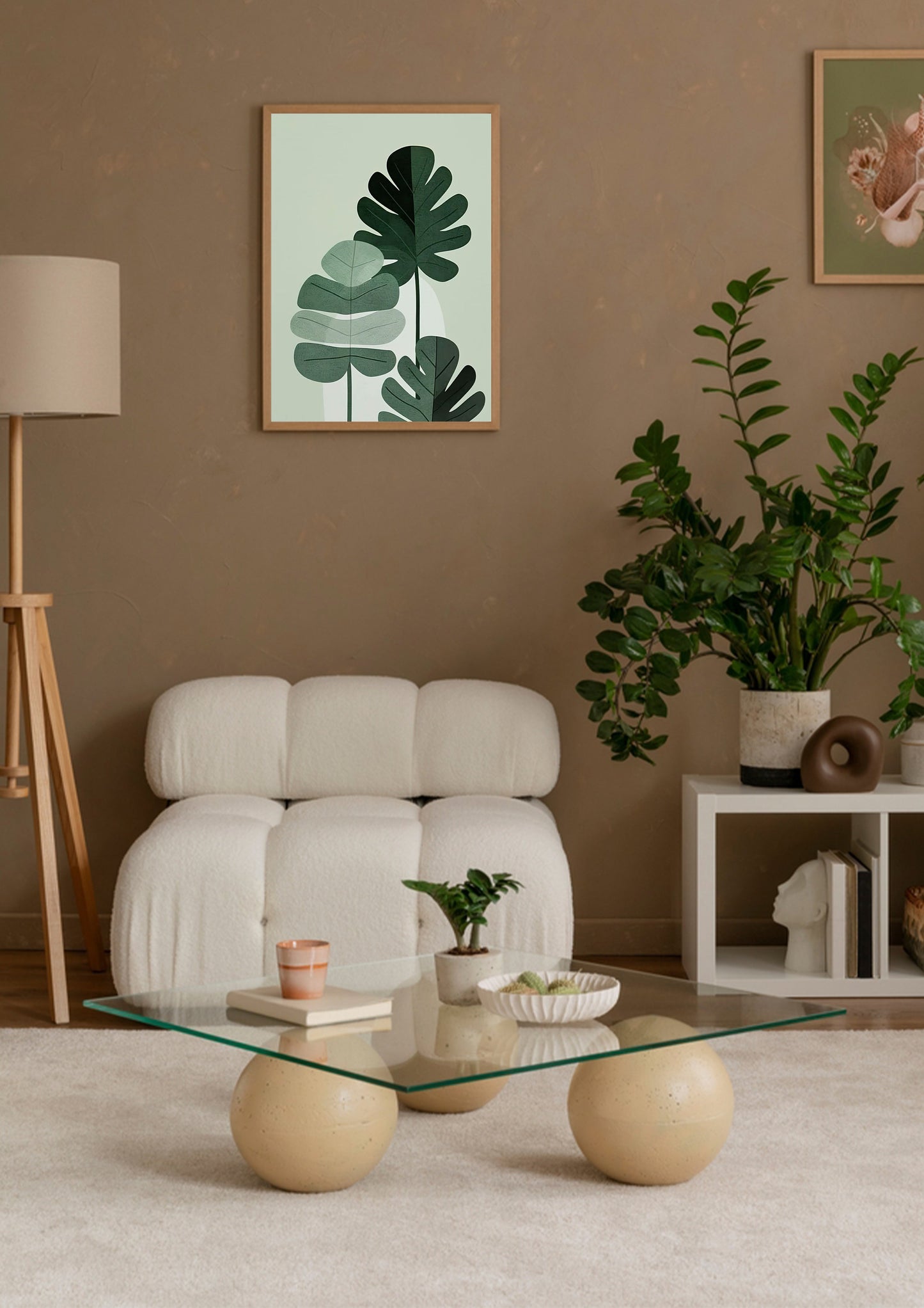 Green Monstera Leaf Abstract Poster Wall Art