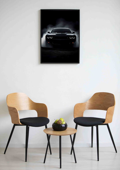 Black Dodge Challenger Wall Art